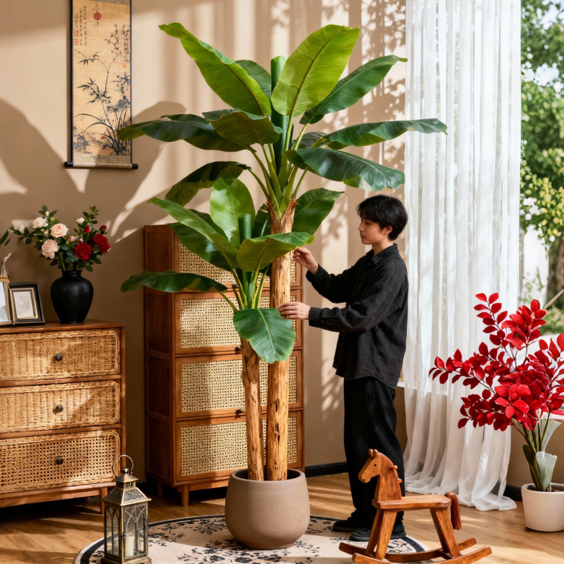 高端芭蕉树仿真绿植室内大型