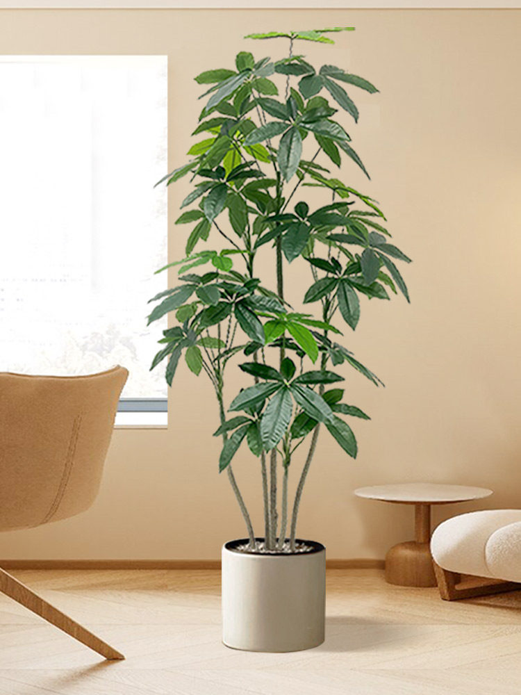 采购产品模拟绿色植物，优雅的可访问的豪华金钱树，室内客厅装饰