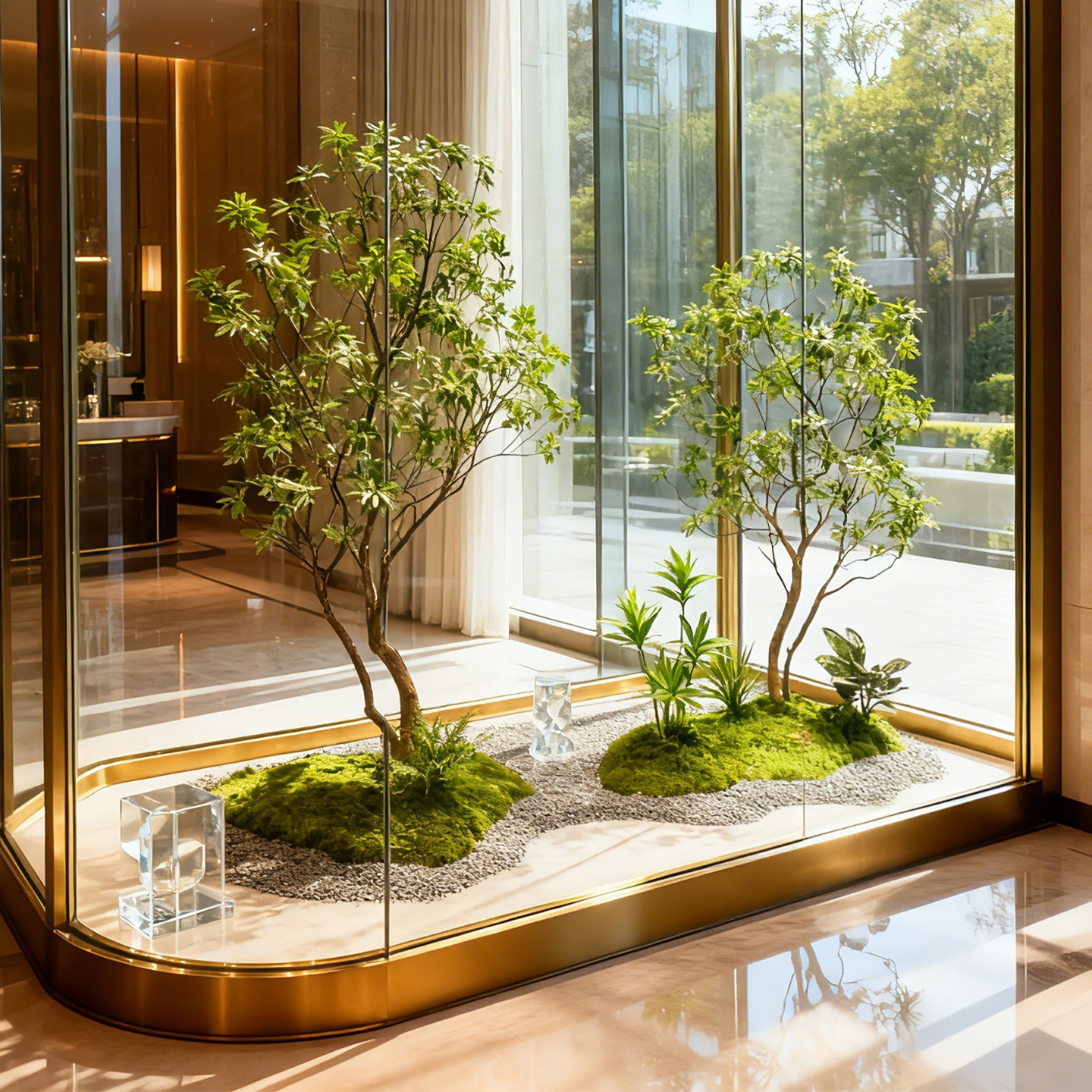 仿真绿植造景组合橱窗装饰