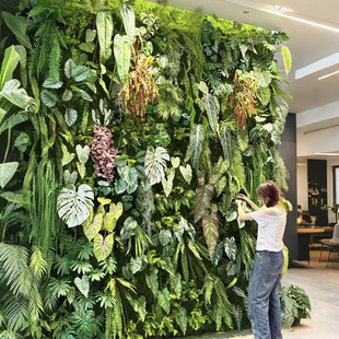 仿真绿植墙植物墙人造草皮假花墙面装饰室内外假绿植草坪植物造景