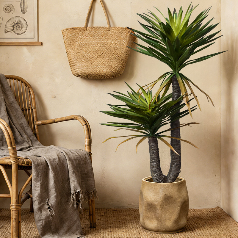 仿真植物盆栽仿生剑麻树中古风家居高级绿植落地轻奢装饰假树摆件,家居饰品,仿真植物盆景,淘宝优惠券,粉丝福利购,淘宝优惠卷