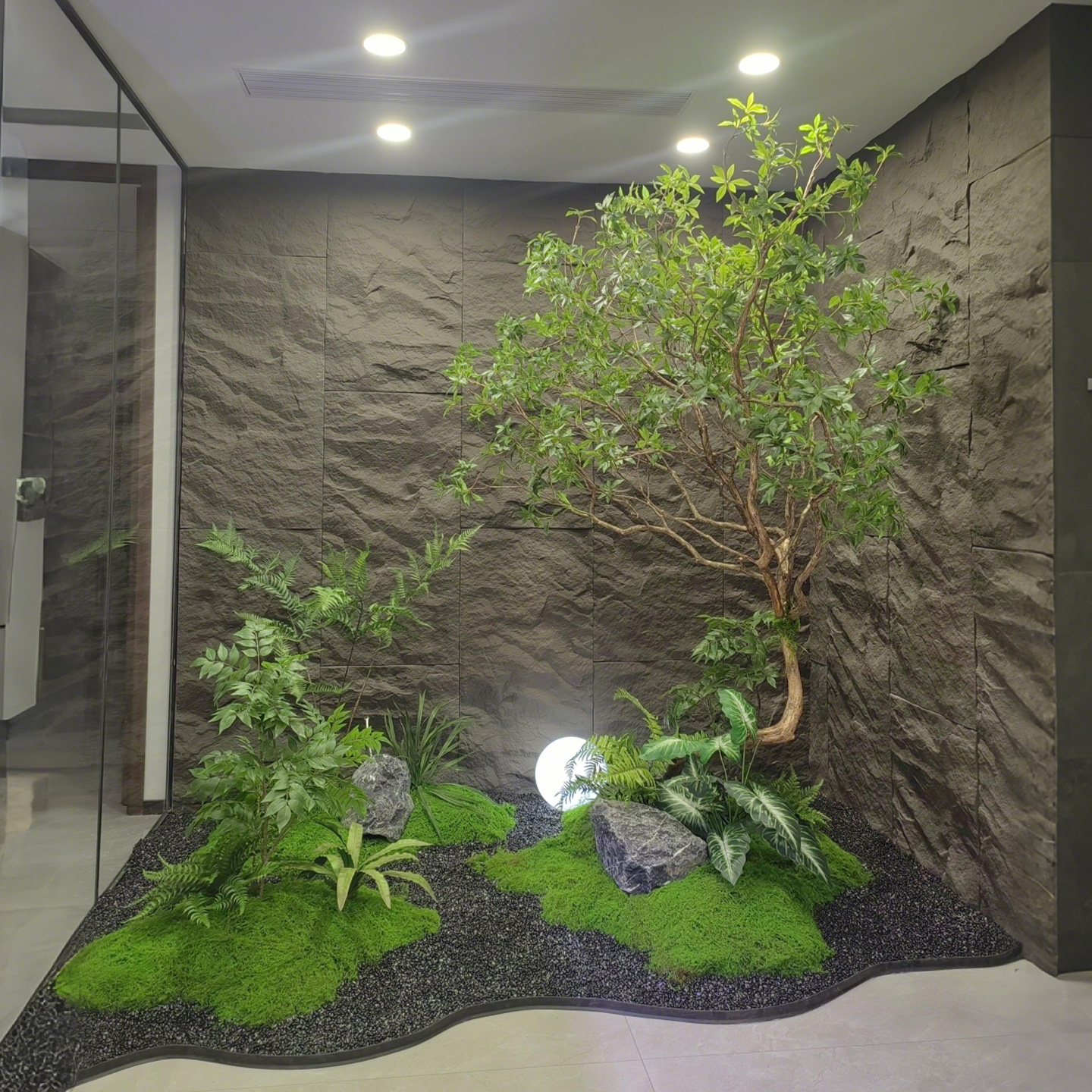 仿真绿植大型室内造景玄关景观组合高端轻奢橱窗装饰落地马醉木