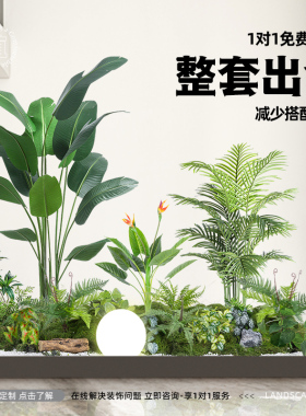 彷真绿色植物造景组合橱窗装饰假植物景观造景庭院布置玄关室内氛