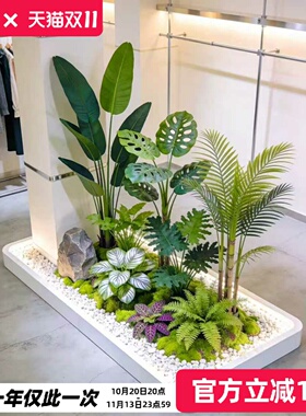 仿真绿植组合造景楼梯下