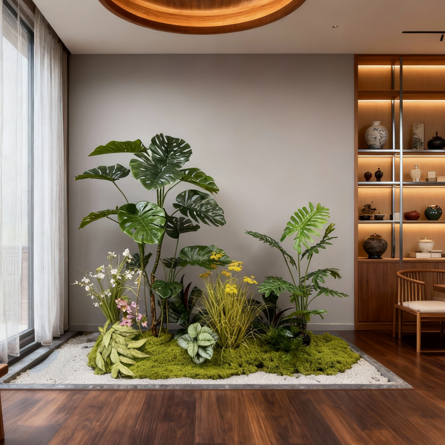 办公室仿真绿植中古风造景植物阳台景观布置室内装饰仿生茶室组合