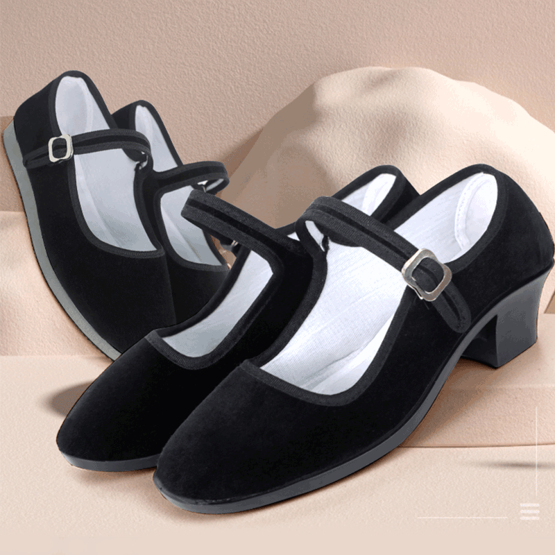 秧歌舞蹈鞋民族舞黑色艺考练功鞋