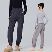 形体跳舞热身裤 中国舞束脚练功裤 女高腰抽绳宽松直筒裤 成人舞蹈裤