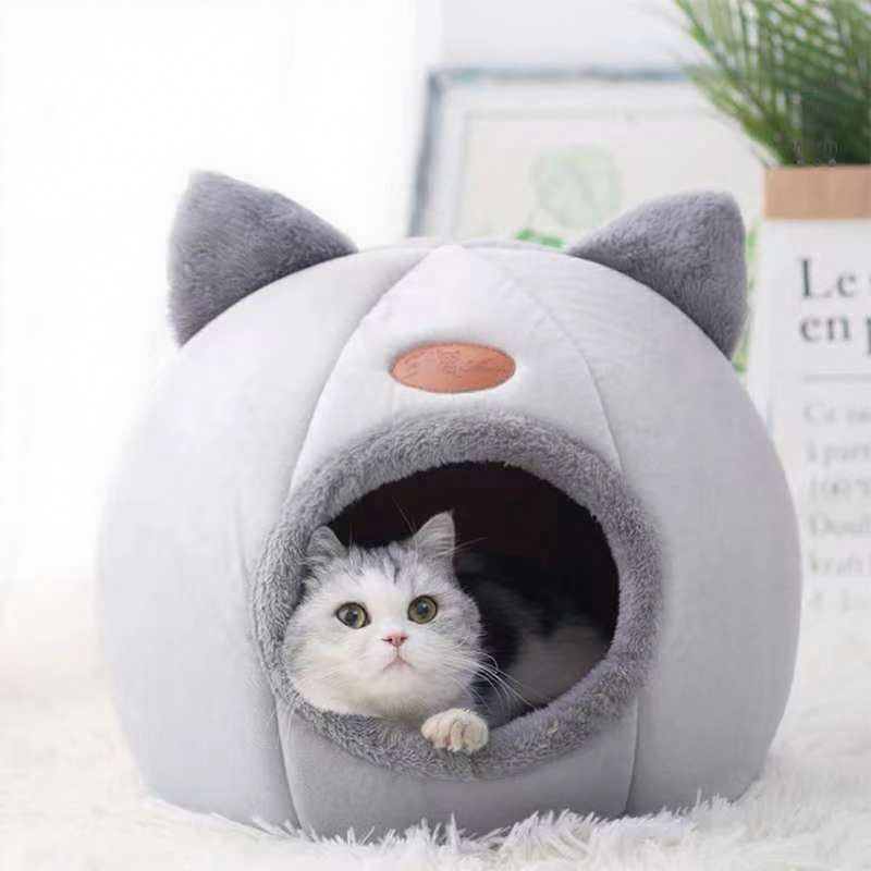 猫窝半封闭保暖狗窝冬季加绒深度睡眠宠物窝亚马逊热销小猫窝