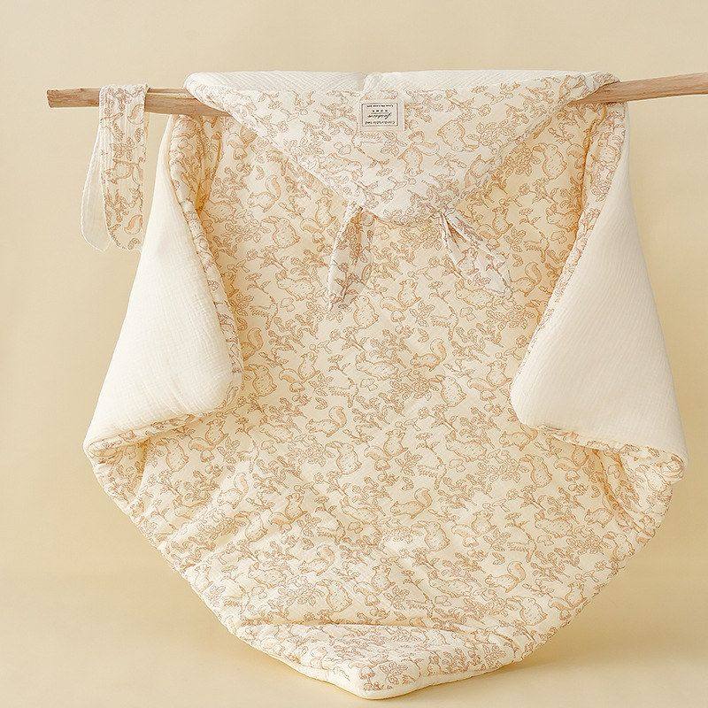 抖音婴儿抱被双面纯棉纱布抱被透气产房可用包被襁褓被子