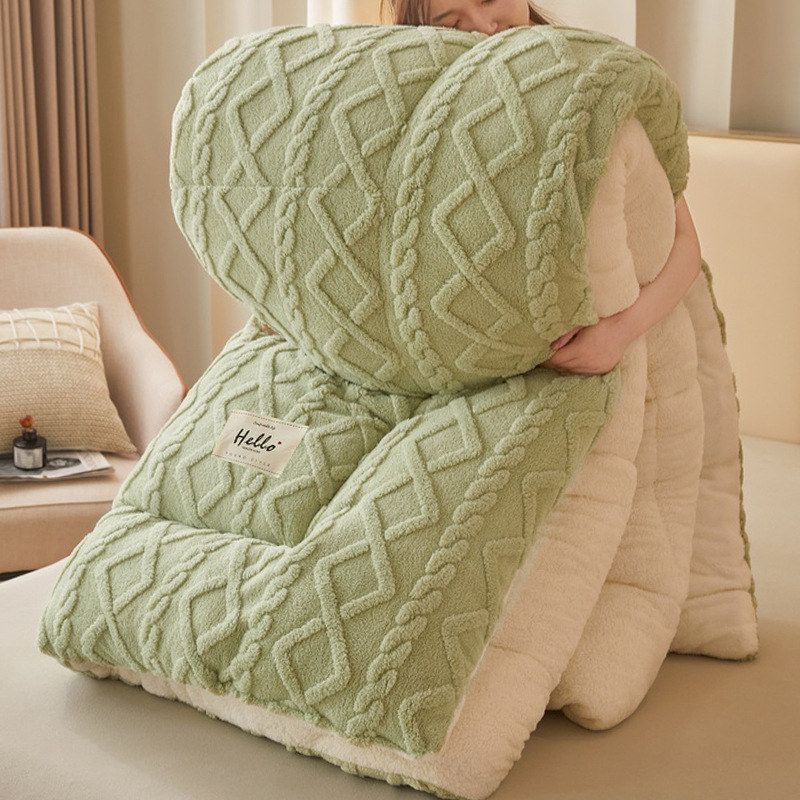 羊羔牛奶绒被子冬被棉被保暖冬天宿舍单人学生冬季太空被芯褥柔软