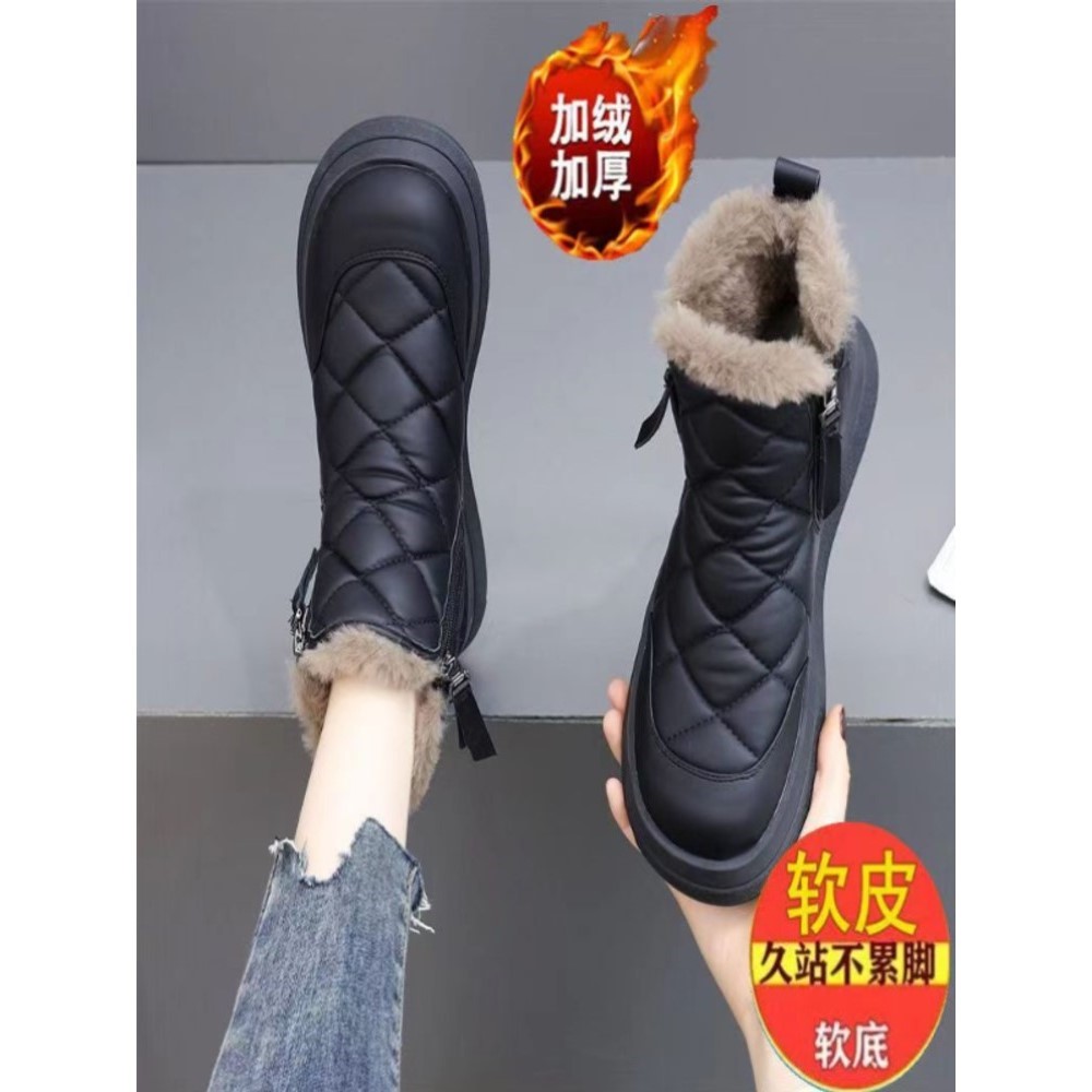 冬季女士雪地靴抗寒女棉2025新款加绒加厚爆款女东北棉鞋防水保暖