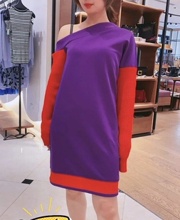 1折雅斓名店意大利名品PINKO时尚性感长袖宽松款连衣裙连衣裙CWDI