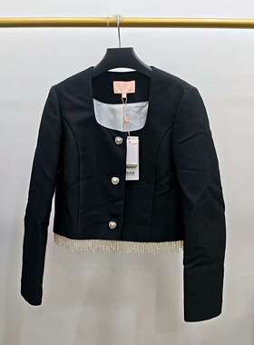 高端女装蝴蝶结小个子精美珍珠可以拆卸外套DPGPA1411a吊牌价2299