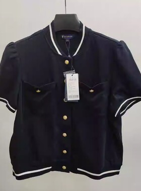 polowalk正品女士复古小香风外套短袖上衣T恤BK8W42E20291-860