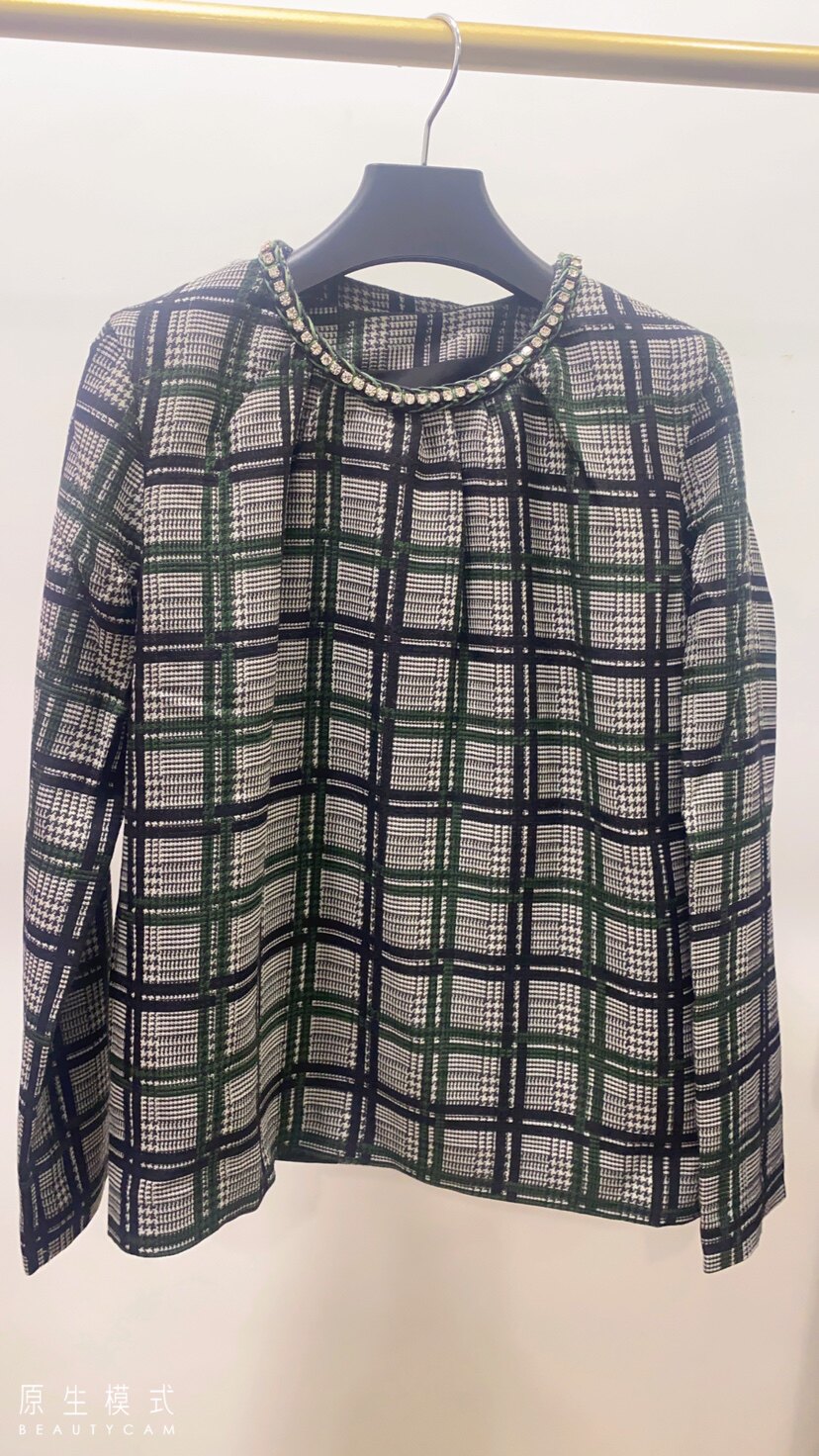 679元3码雅斓名店意大利进口潮牌MSGM 羊毛水钻衬衣A13A7A5126