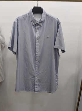 185-190码GoldenBear金熊灰蓝色短袖衬衫纯棉衬衣 BFHA42270361
