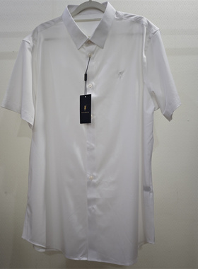 190码polowalk男士纯色夏白色商务休闲百搭衬衣AP1W33250901