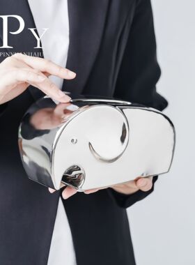 创意小象陶瓷纸巾盒简约高级客厅家居卫生间轻奢感抽纸盒摆件收纳