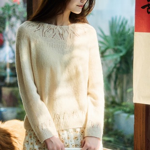 手工棒针编织DIY 新款 编织人生321和煦牦牛绒圆肩毛衣材料包 春季