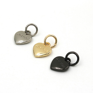 手工DIY自制皮具钥匙扣配件 饰小五金 心形小吊坠 饰品配件拉牌装