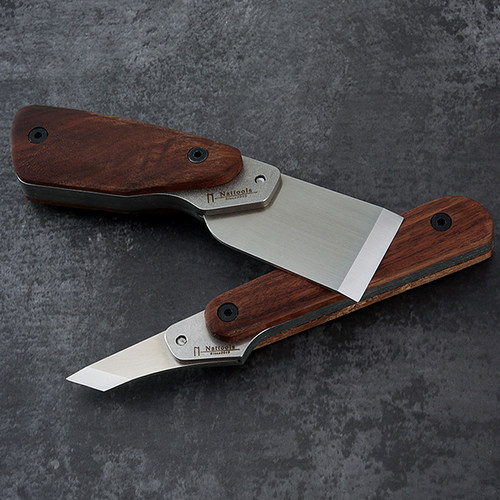 Nattools裁皮刀 活动刀头手工DIY皮革皮具制作 黑胡桃木柄T12 T13