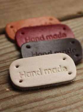 Handmade皮标 手工DIY皮革制作 皮艺布艺手作 牛皮皮块 真皮烫印