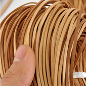 方形皮条皮绳 原色方牛皮绳 手工DIY皮革头层植鞣扁皮绳连裁1米价