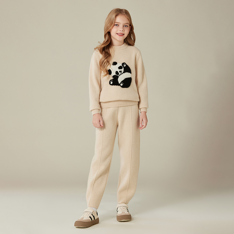 100%山羊绒半高领加厚儿童毛衣