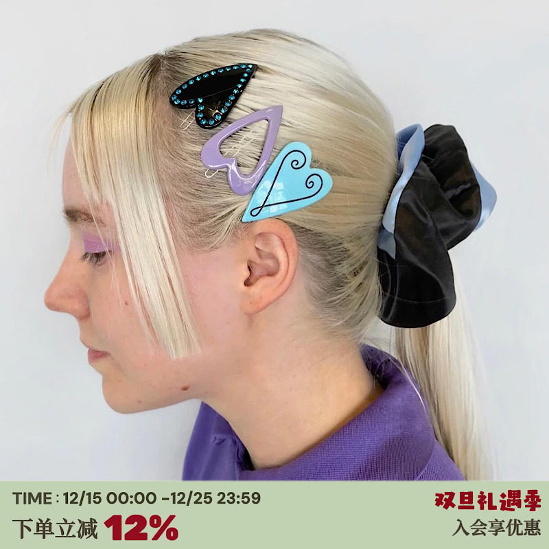 复古爱心闪耀钻石镂空y2k辣妹