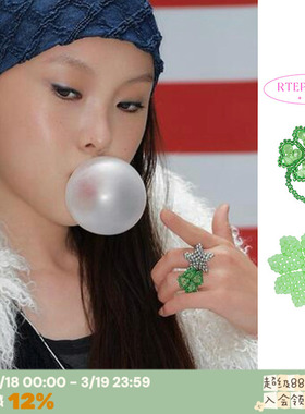 韩国ins幸运四叶草戒指