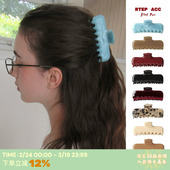 法式 本jennie同款 复古红色蓝色醋酸抓夹后脑勺鲨鱼夹 8色高版 RTEP