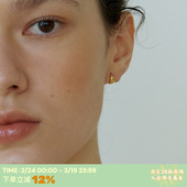 冷淡风耳饰女 小金豆S925纯银简约小众素圈耳扣耳环经典 RTEP 法式