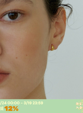 RTEP 法式小金豆S925纯银简约小众素圈耳扣耳环经典冷淡风耳饰女