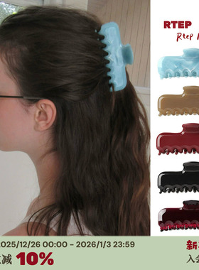 RTEP 5色高版本jennie同款法式复古红色蓝色醋酸抓夹后脑勺鲨鱼夹