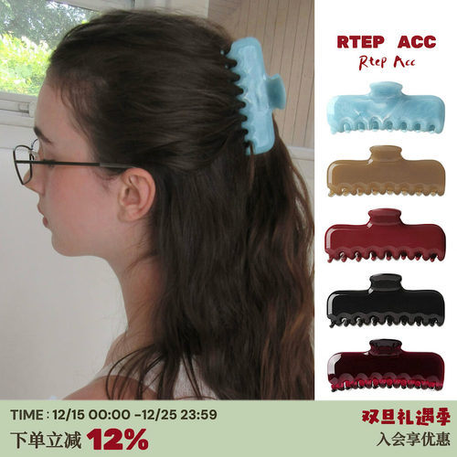 jennie同款法式复古红色醋酸抓夹