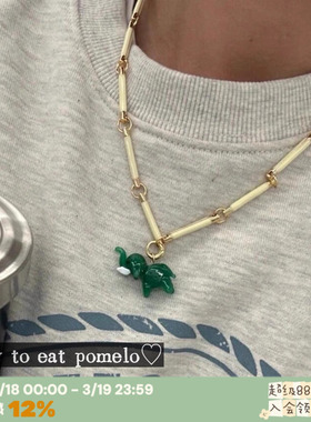 竹节小象*高版本可拆卸绿色吊坠