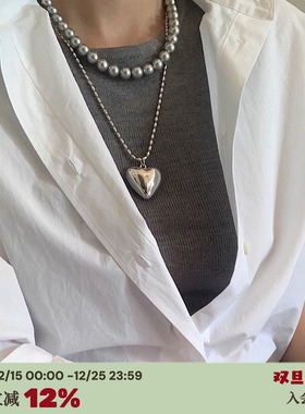 韩国ins小众设计博主爱心项链