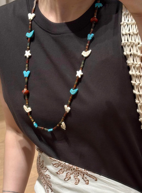 热带动物园*彩色天然石项链