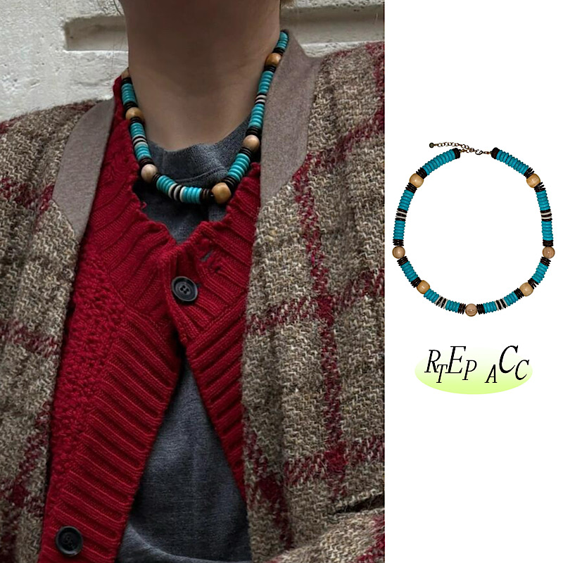 塞舌尔*松石蓝色项链蒜留香同款