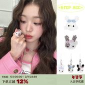 英同款 RTEP swingset张元 蝴蝶结可爱小兔立体编织手工制作戒指环