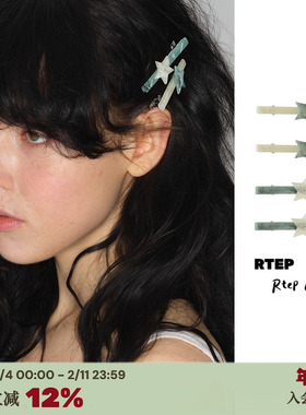 RTEP 玉石海星*小众五角星镶钻ins醋酸发夹一字夹刘海夹高级感