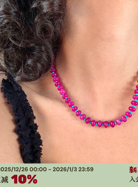 宝石洋红湖蓝松石x项链