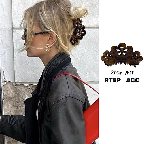 selor同款法式花朵镂空抓夹