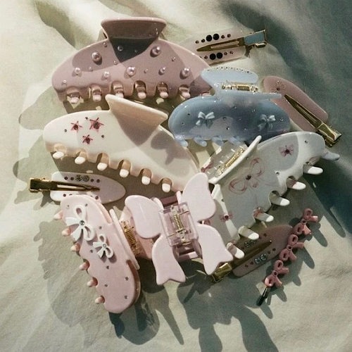 多款！粉色系可爱醋酸抓夹鲨鱼夹