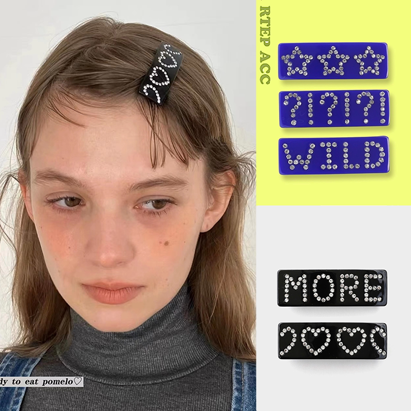 RTEP 高版本钻石爱心五角星方形蓝色黑色WILD弹簧夹发夹刘海边夹