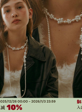 RTEP 小众设计2ways莓果珍珠超长复古优雅玻璃珍珠手工制OT扣项链