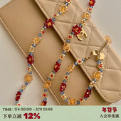 RTEP 手工制小八同款 toi彩色花朵水晶编织重工项链锁骨链手链