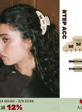 RTEP 定制emijay可可焦糖棕蝴蝶结氛围感抓夹醋酸鲨鱼夹大号发夹