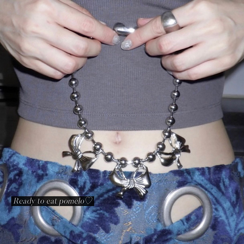 小众设计感chic丝带蝴蝶结项链