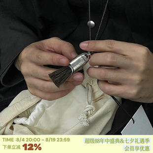 RTEP 高版本LEMA*RE风*马鬃毛车静媛同款流苏项链毛刷小众毛衣链